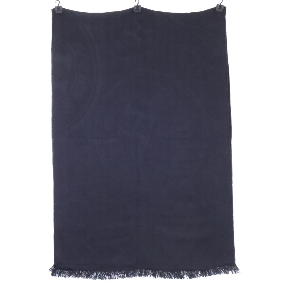 HERMES Cashmere Silk New Libris Stole/Scarf, Black, Women's